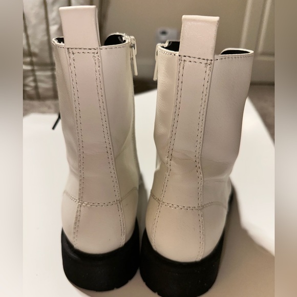 White Combat Boots Faux Leather Combat Boot - Picture 10 of 11
